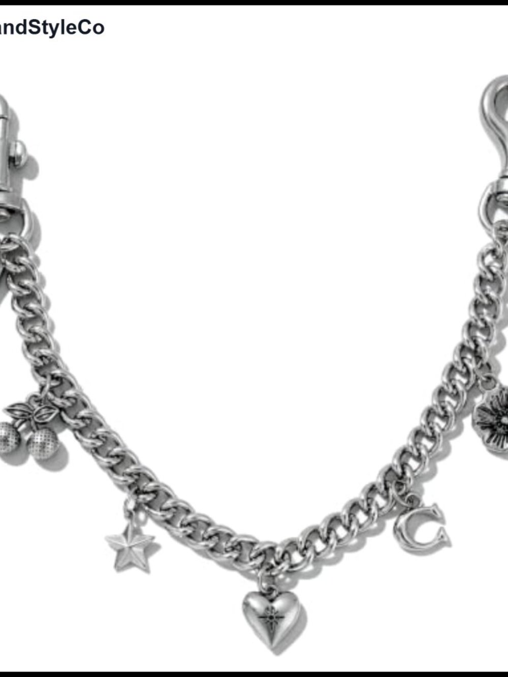 Metal Purse Chain Extender with Cherry Butterfly Heart Charms